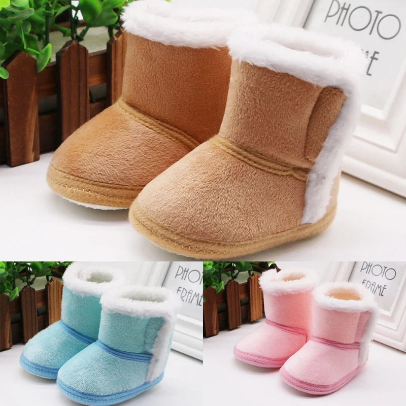 Soft Sole Fur Snow Booties For 0-18m Footwear Boots Newborn Toddler Warm Boots Winter First Walkers Baby Girls Boys Shoes