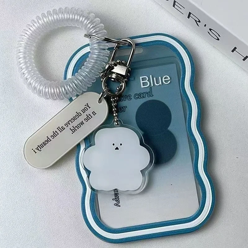 Creative Design Kpop Photocard Holder Transparent Card Holder Keychain Photo Sleeves Bus Card Student Card Case Photo Protector