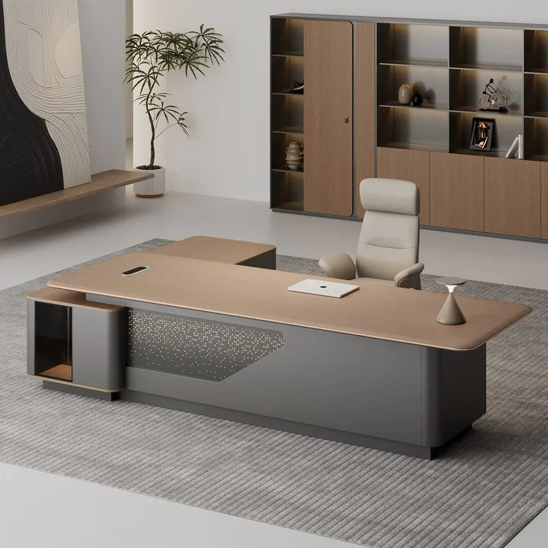 CEO desk Office Set, Modern And High-End, Suitable For Spaces, A Small Single-Person Executive Desk, A Light Luxury Manager'S