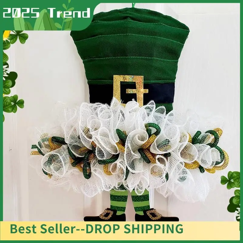 4 Roll St. Patrick's Day Poly Mesh Ribbon Green White Wired Edge Ribbon 10 Inch X 30 Feet Poly Deco Mesh Ribbon