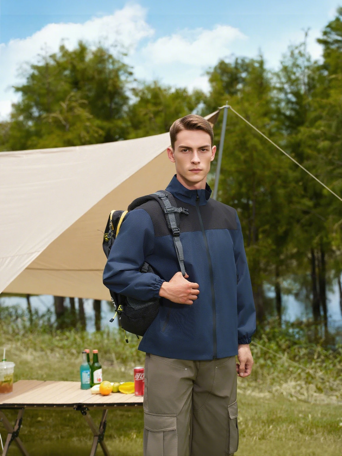 

Men's and Women's Fashion Outdoor Jacket Spring and Autumn Windproof Stand-up Collar Long-sleeved Zipper Coat High-end Brand Top