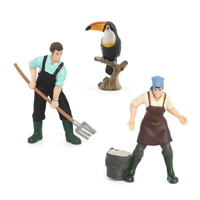 محاكاة مزرعة المزرعة دمية مزارع المزارع توكان نماذج للحيوانات مجموعة لعبة هدية للأطفال #5