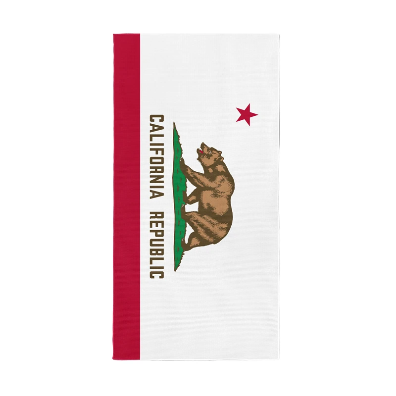 Aertemisi California Bear Flag Waffle Beach Towel Extra Large Oversize 180cm x 90cm