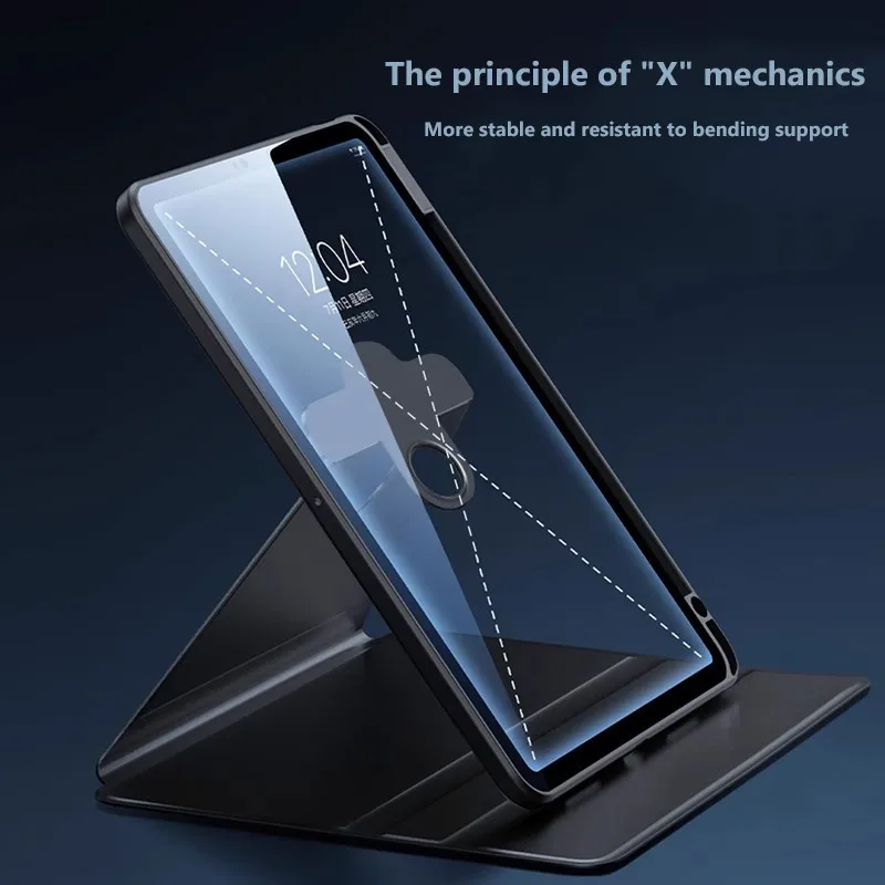 720 °   حافظة صلبة من الأكريليك الشفاف للدوران لهاتف Honor Pad X7 8.7 بوصة 2025 X9a V9 X9 11.5 X8a 11 X8 Lite مع فتحة قلم