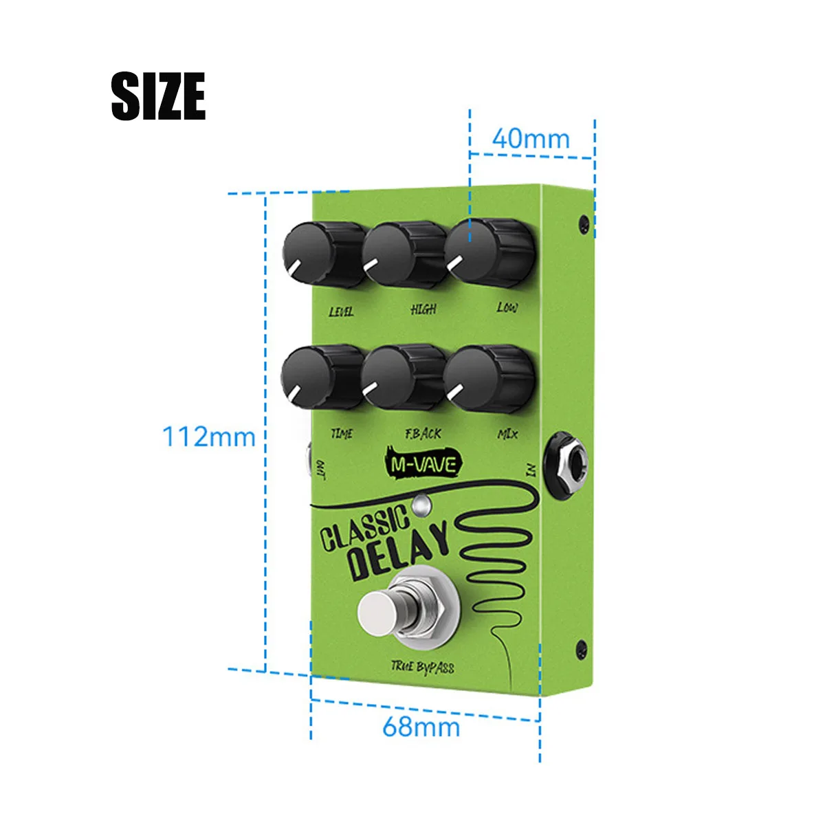 M-vave Classic Delay Effect Pedal, True Bypass 600ms Delay Time Guitar Effects Pedal for Electric Guitar Bass