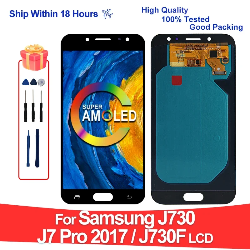 AMOLED For Samsung Galaxy J730 LCD Display Touch Screen Digitizer For Samsung J730FN/DS LCD J7 Pro 2017 J730F Screen Replacement