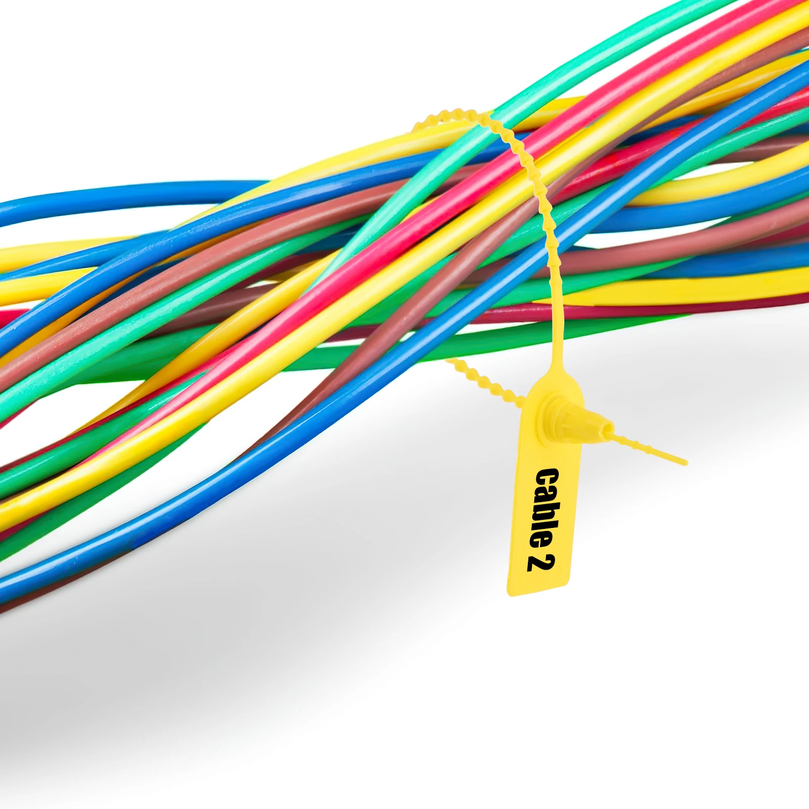 

100pcs Yellow Labels Security Tags Tamper Proof Seals Safety Zip Ties Safety Zip Ties Shipping Seals