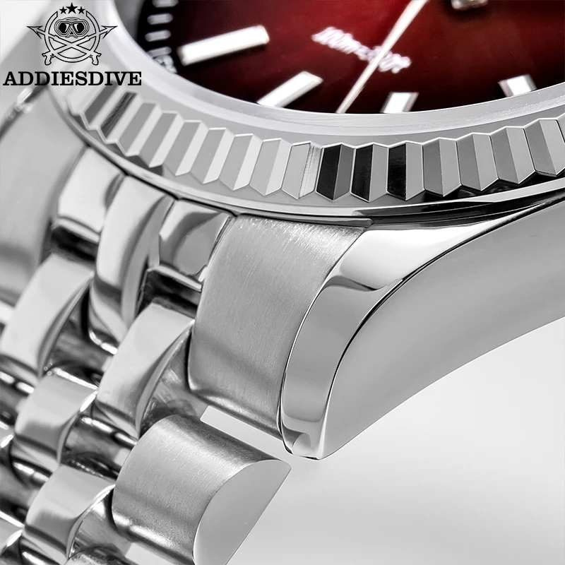 ADDIESDIVE AD2073 Men's Sapphire Quartz Watch Red Dial
