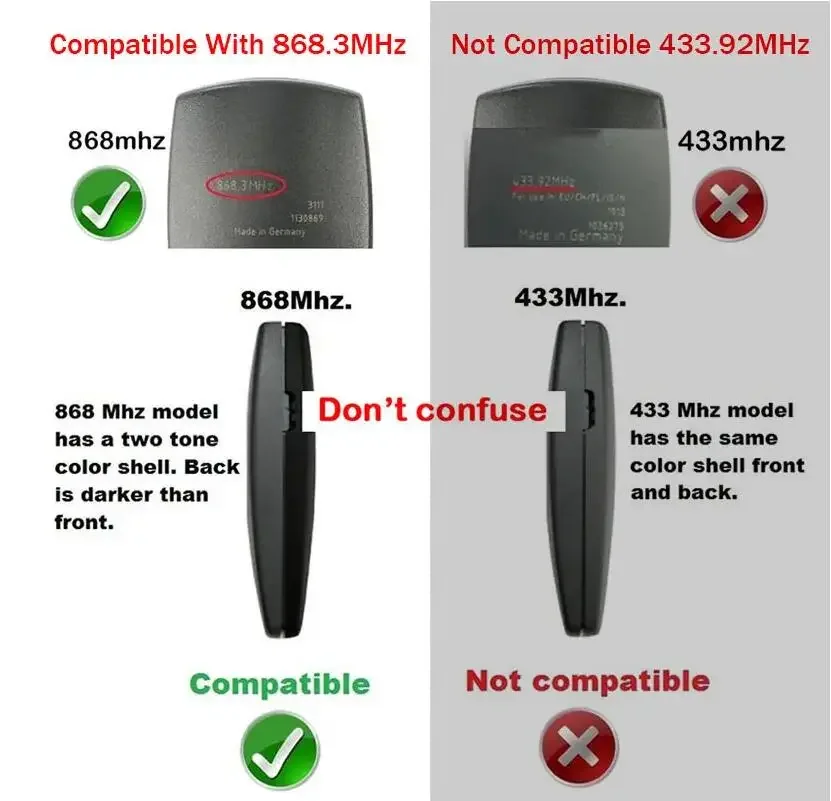 รีโมทประตูโรงรถ Marantec 868 MHz / 433MHz สำหรับ Digital D302 D304 D313 433 D323 D382 D384 131 868 Command 211 212 214 221