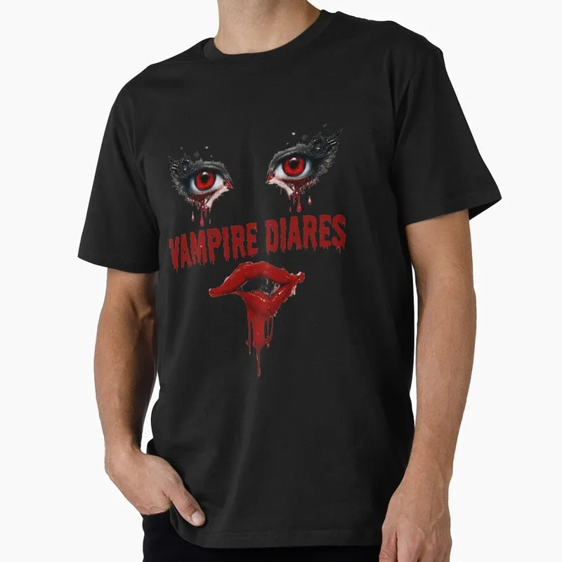 Retro The Vampire Printed Graphic T‑Shirt TV Show Fan Gift Unisex Y2K Streetwear Short Sleeve Casual Tee S-6XL