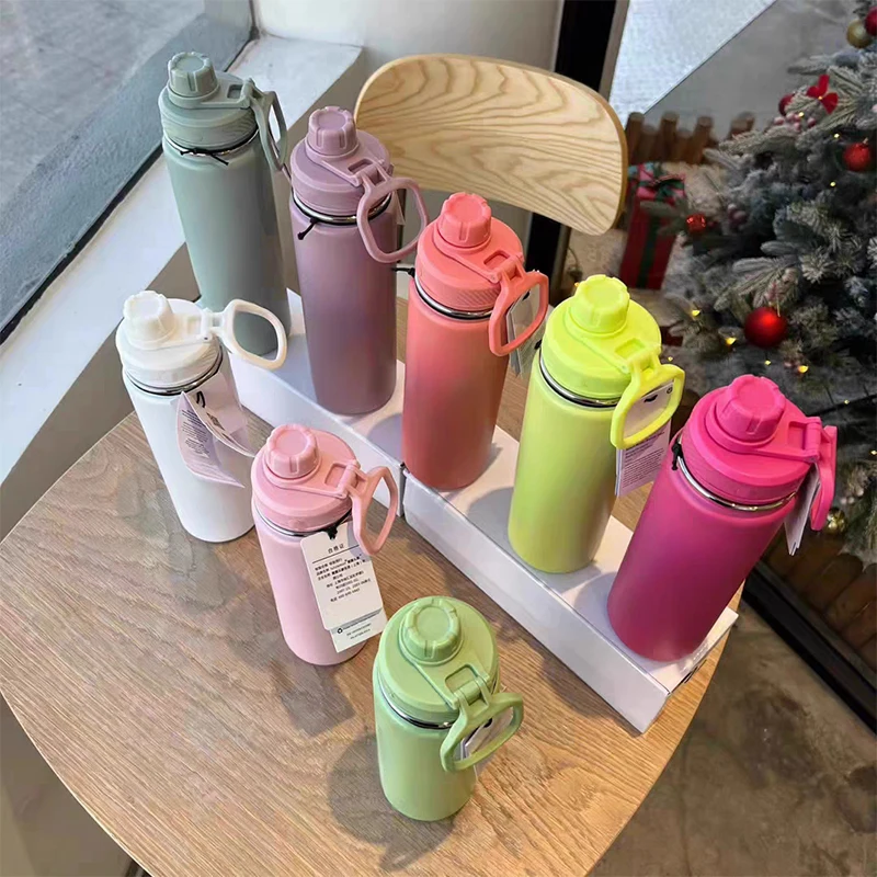 710ml Lulu Insulated Water Cup Sports Bottle Water Bottles Stainless Steel Pure Titanium Vacuum Portable Leakproof Outdoor Cup