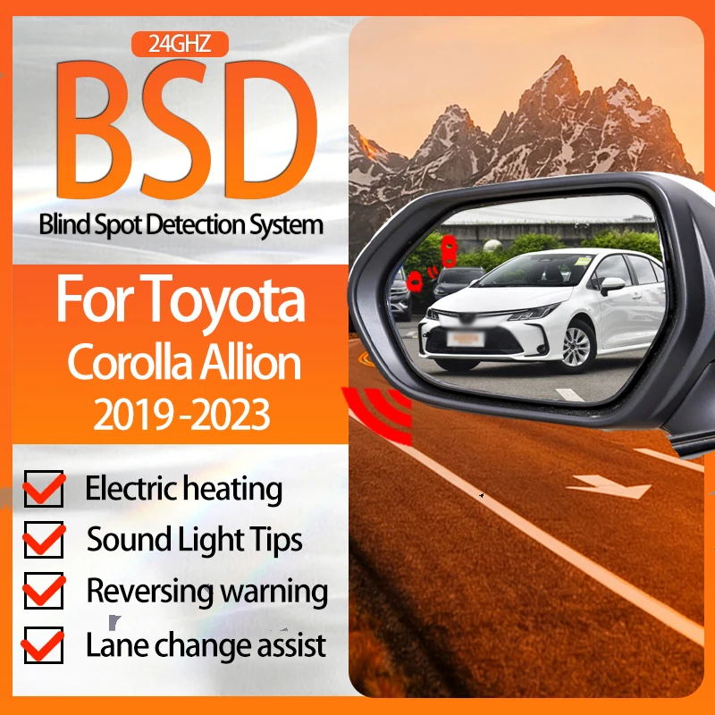 Car Mirror for Toyota Corolla Allion 2019-2023, BSD, BSM, BSA, Lane Change Assist, Blind Spot Detection System, Radar Detector f