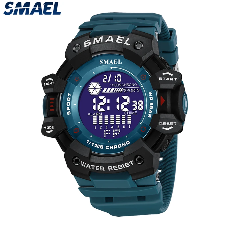 SMAEL Watch Men Waterproof 5atm Alarm Chronograph Stopwatch Sports Watch 8050