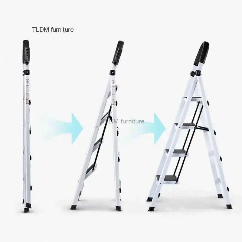 

Non-slip Home Step Ladders Indoor Folding Ladder Multi-functional Thickened Steel Pipe Shrinking Step Stools Climbing Stairs H