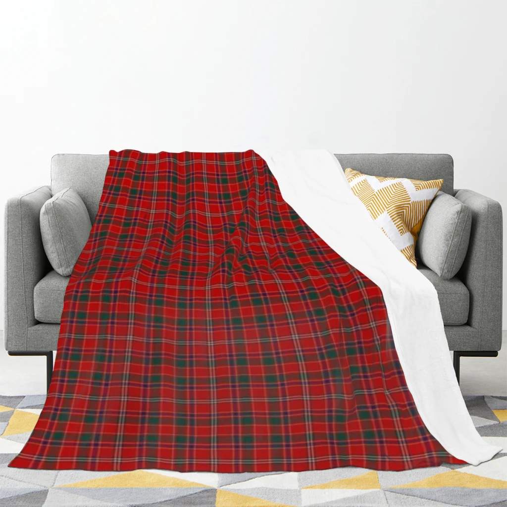 Clan Munro Tartan Blanket Flange Textile Decor Portable Super Soft Throw Blankets for Home Office Plush Thin Quilt