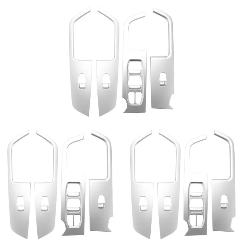 

12X For Ix25 Creta Chrome Inner Door Armrest Window Switch Cover Decoration Control Panel 2015-2019