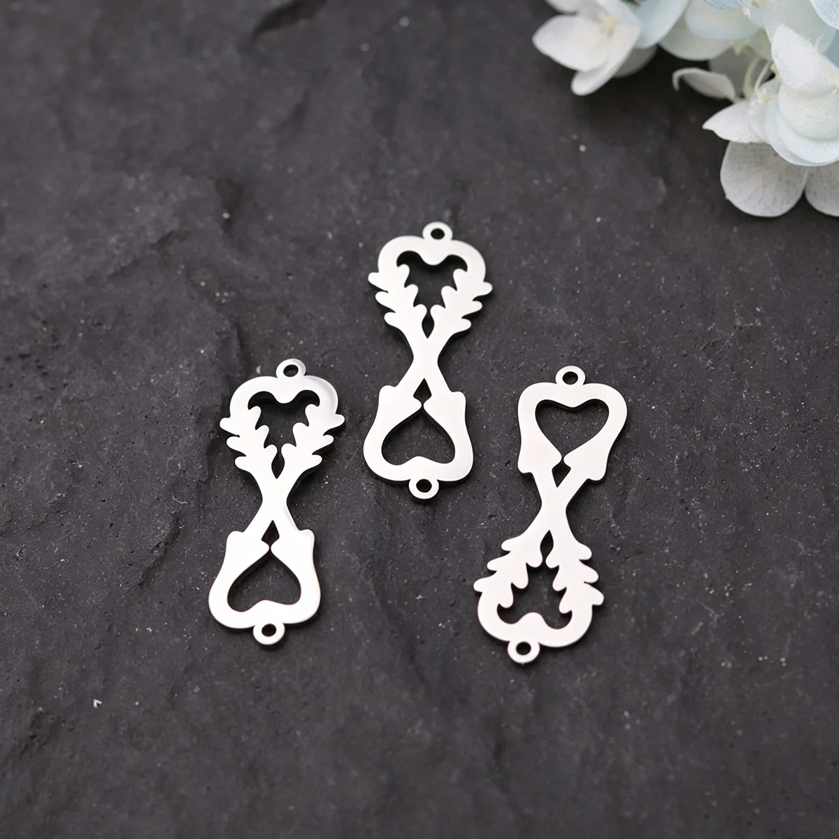 3pcs Stainless Steel Heart Arrow Charms Infinity Pendant For Jewelry Making DIY Necklace Bracelet Handmade Craft Accessories