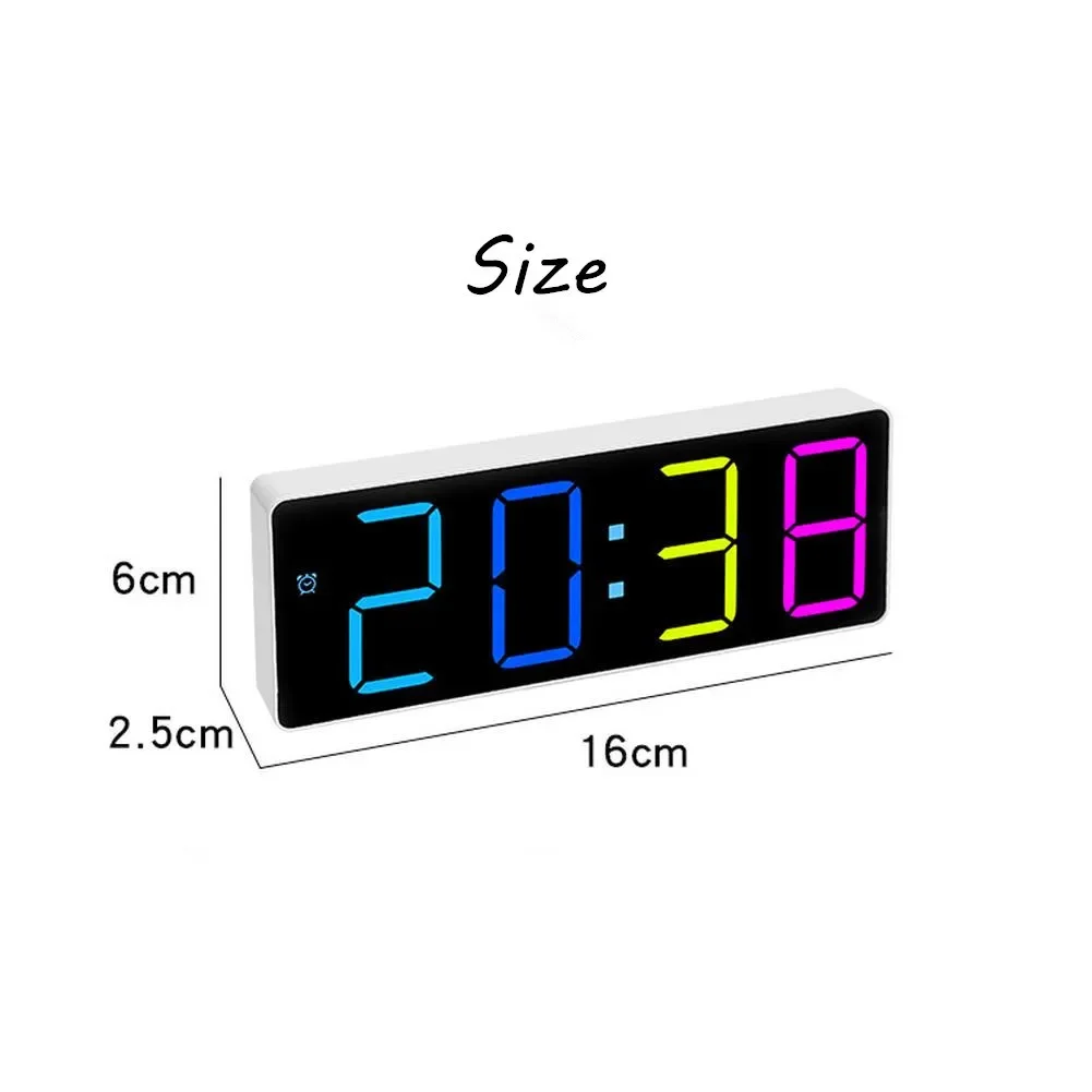 12/24H Voice Control Digital Alarm Clock For Bedroom LED Electronic Clocks with Temperature Display 3 Adjustable Brightness - Image 6