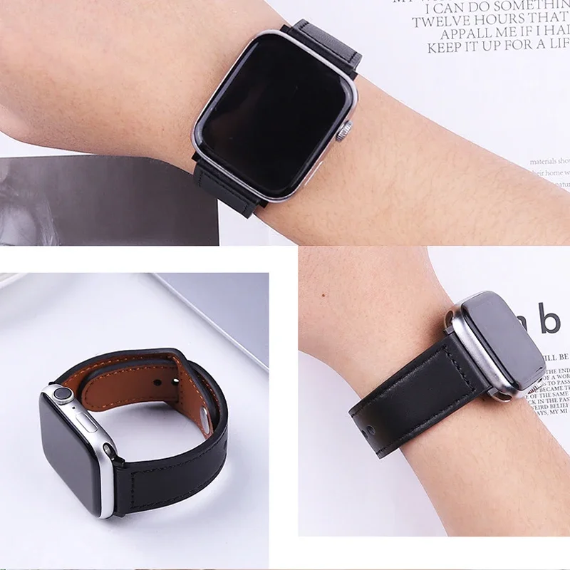 الأشرطة الجلدية ل سوار ساعة أبل الترا 2 49 مللي متر 44 مللي متر 40 مللي متر 38 مللي متر/42 مللي متر 46 مللي متر سوار iWatch سلسلة 10 9 8 7 3 4 5 6 se 41 مللي متر/45 مللي متر