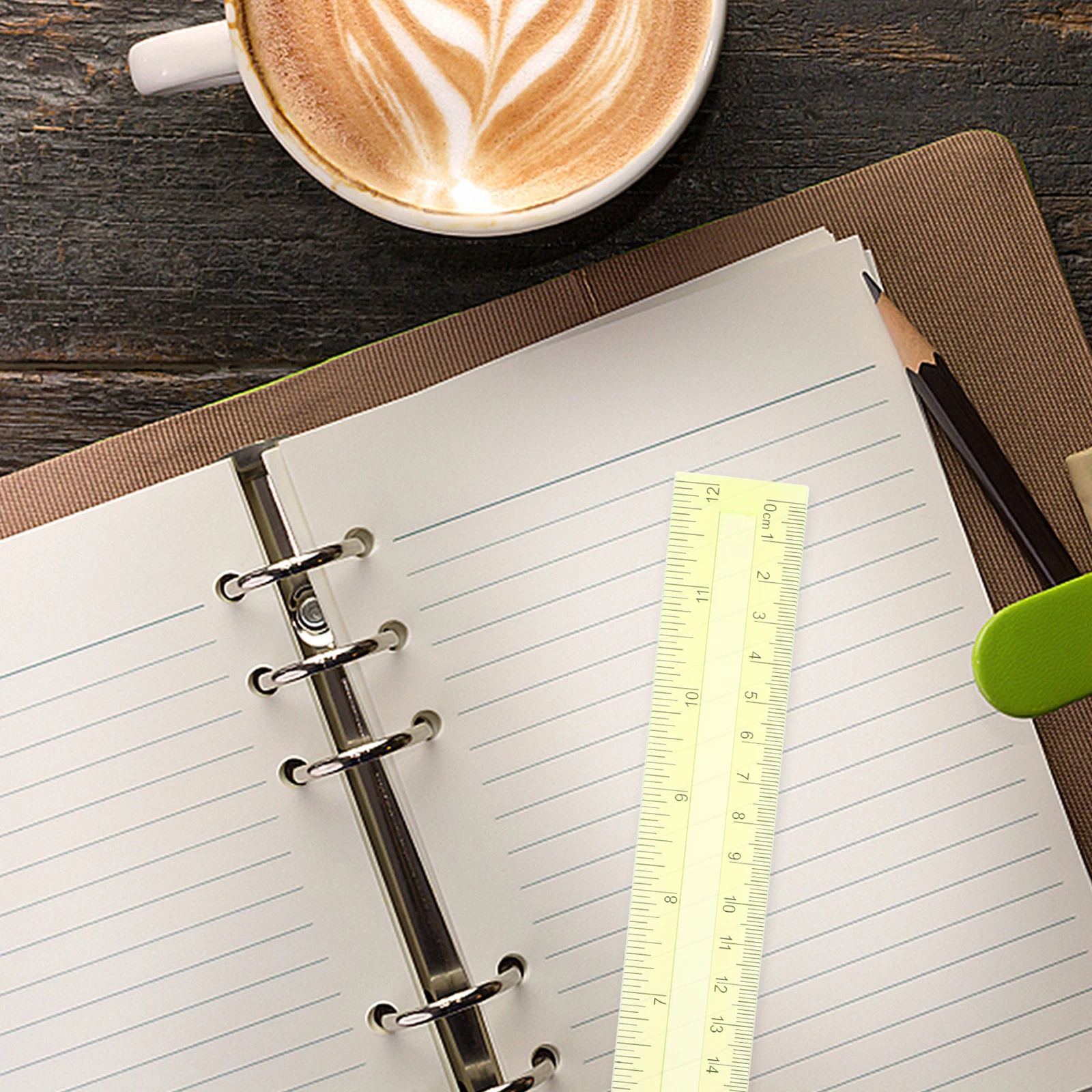 16pcs Plastic Straight Ruler 12 Inch Colorful Transparent Measuring Tool For Students School Stationery Drawing Measurement