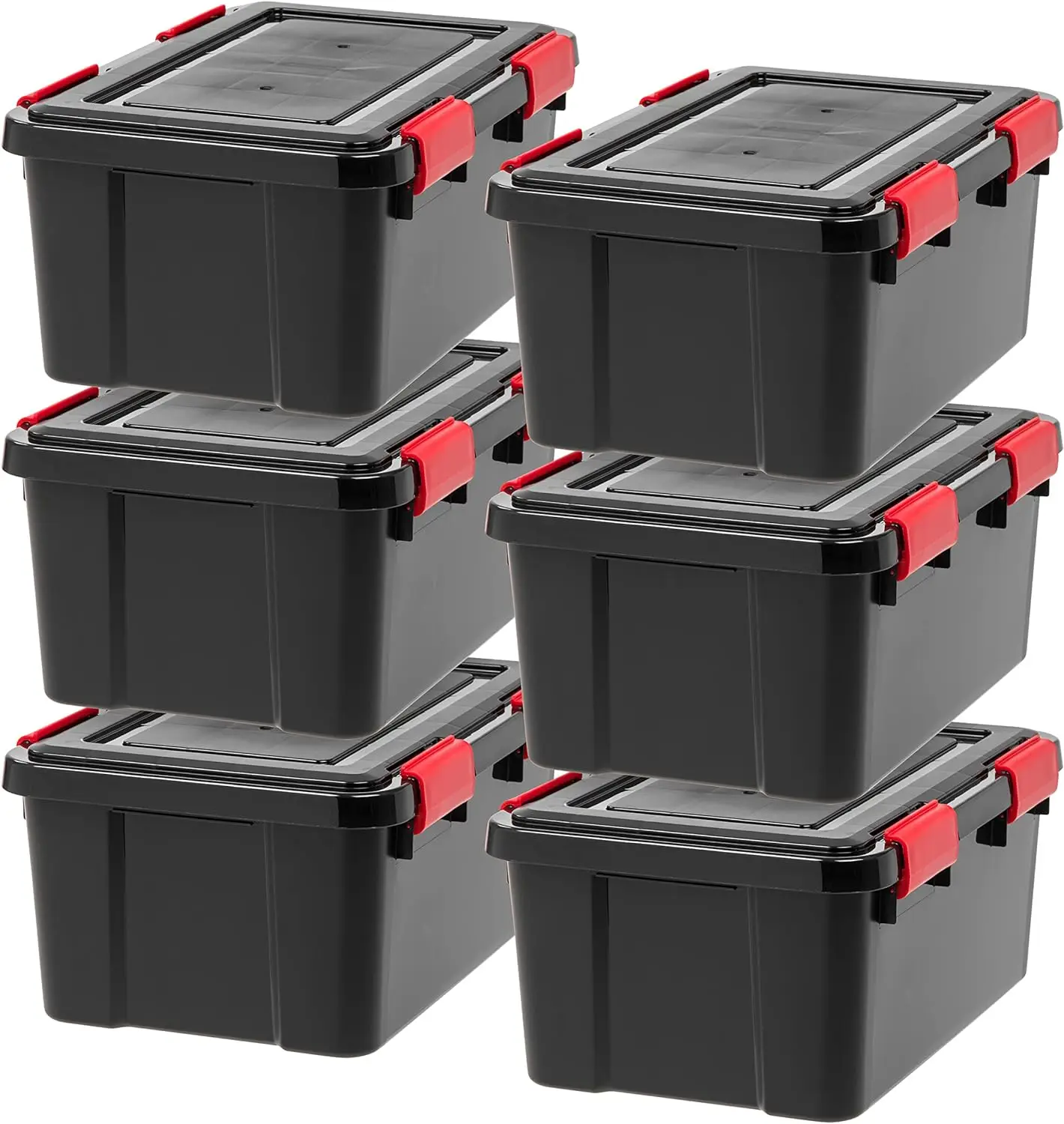 

IRIS USA WEATHERPRO 19 Quart Stackable Storage Box with Airtight Gasket Seal Lid, Heavy Duty Containers with Tight Latches,