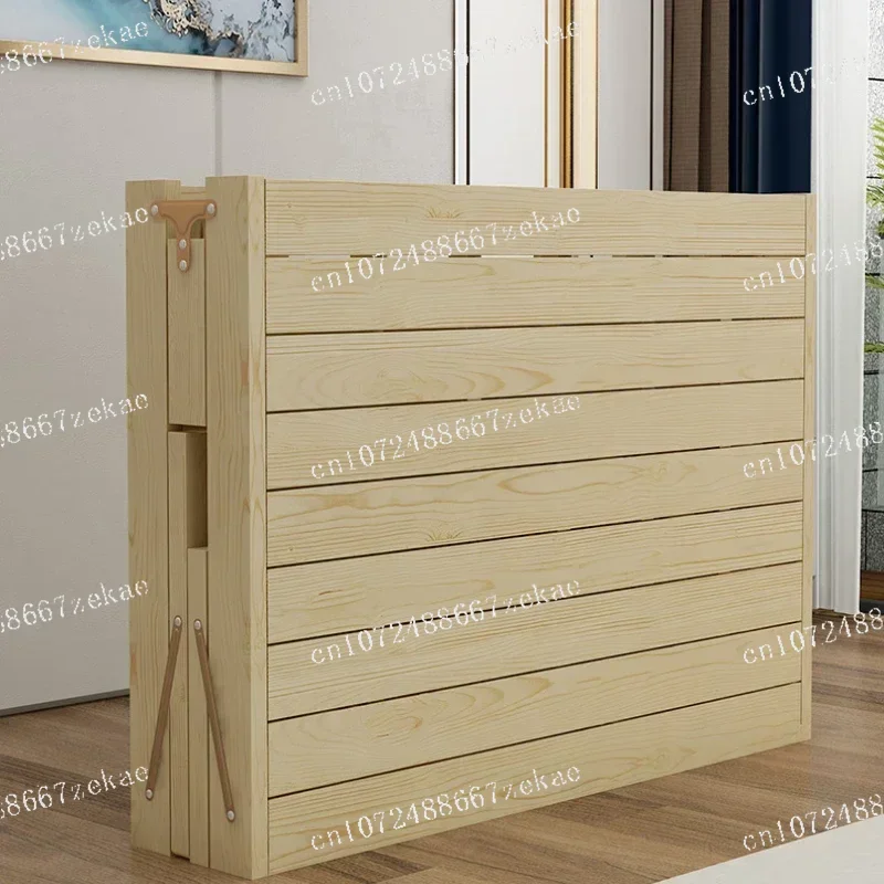 1.5 Meters Adult Simple Household Solid Wood Hardboard Nap Double Rental 1 Meter 1 Small Bed Folding Bed Lunch Break Single Bed