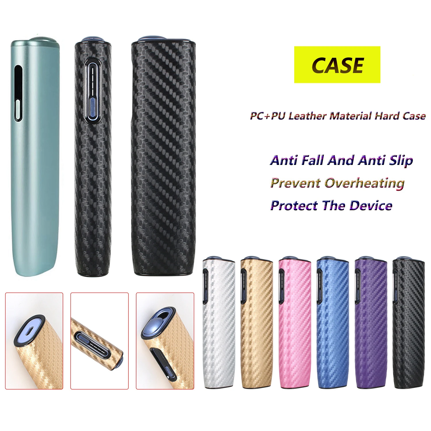 For IQOS iluma I One Protective Cover Leather Material Carbon Fiber Hard Ultra-Thin Ultra-Light Protective Case Accessories