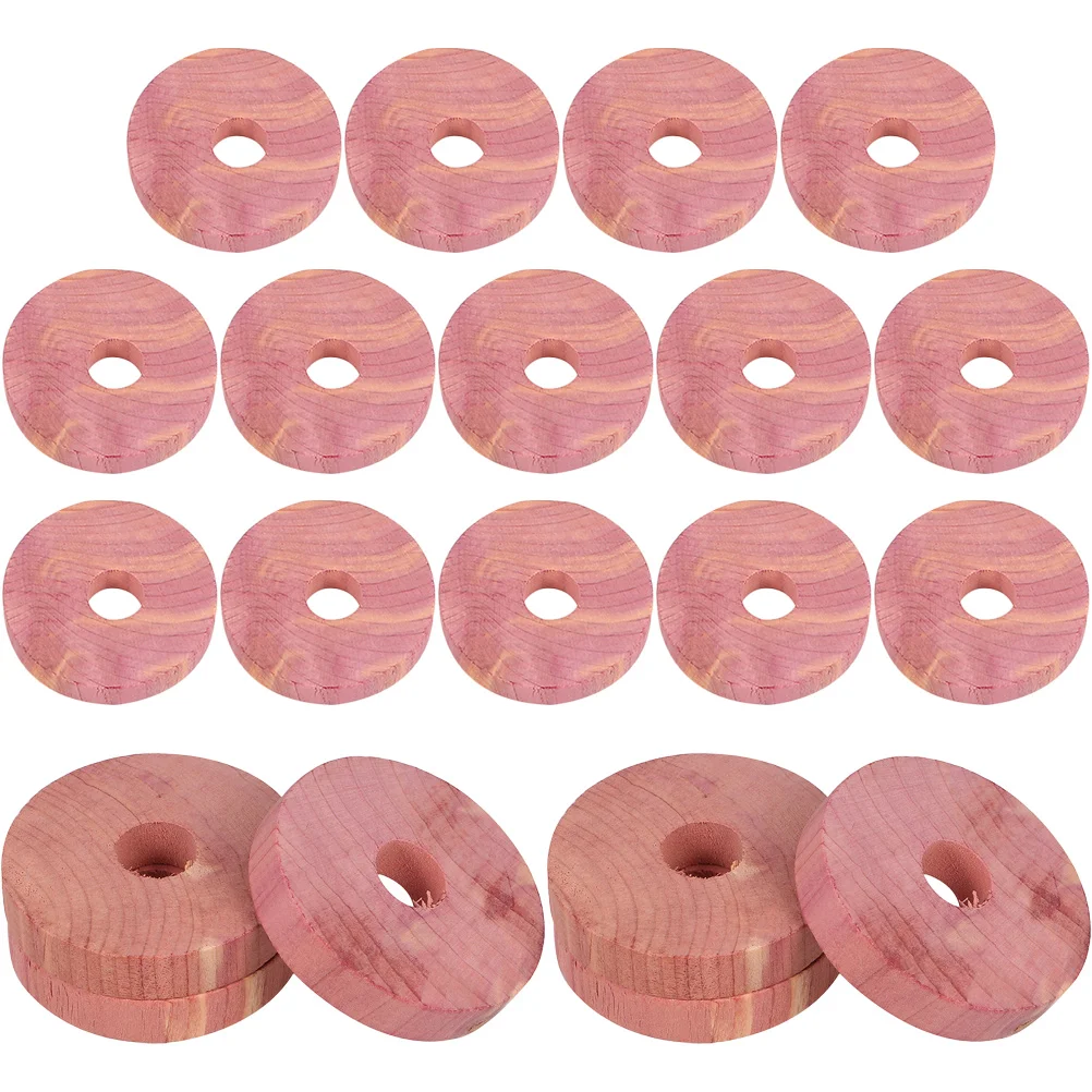 20 Pcs Natural Aromatic Cedar Wood Blocks Moth-proof Wardrobe Discs 20pc Hanging For Closet Decorate Home Planks Clothes