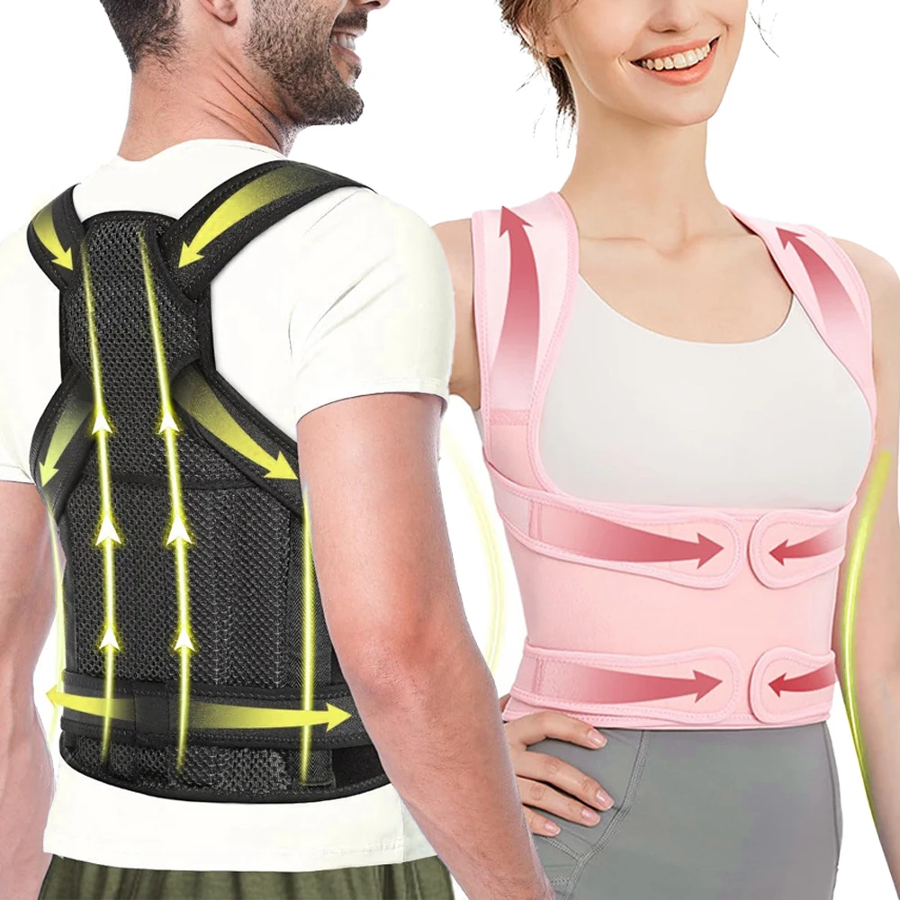 

Корректор осанки и бандаж для спины для мужчин и женщин, регулируемый выпрямитель для спины, позвоночника, сколиоза и поддержка коррекции горбуна