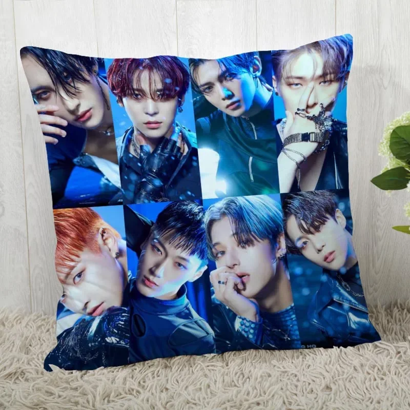 Custom Ateez KPOP Square Pillowcase Custom Zippered Pillow Cover Case 45x45cm(One Side) 04.1