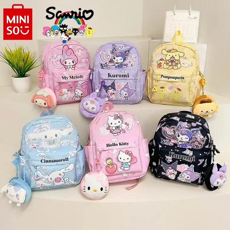 

Sanrio 2025 New Student Backpack Fashion High Quality Girl Backpack Cartoon Large Capacity Multi Functional Storage Backpack