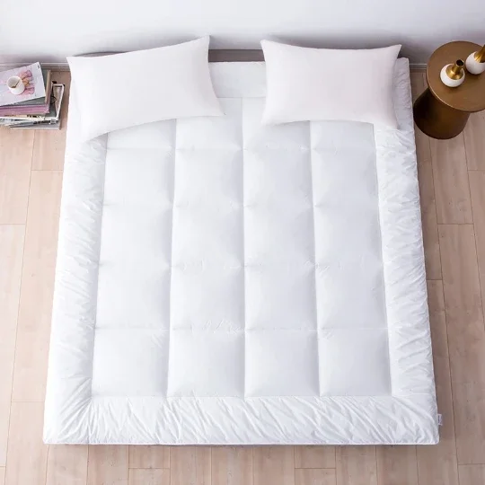 Wholesale Duck Feather Down Filling Pure Cotton Fabric Soft Luxury Mattress Topper