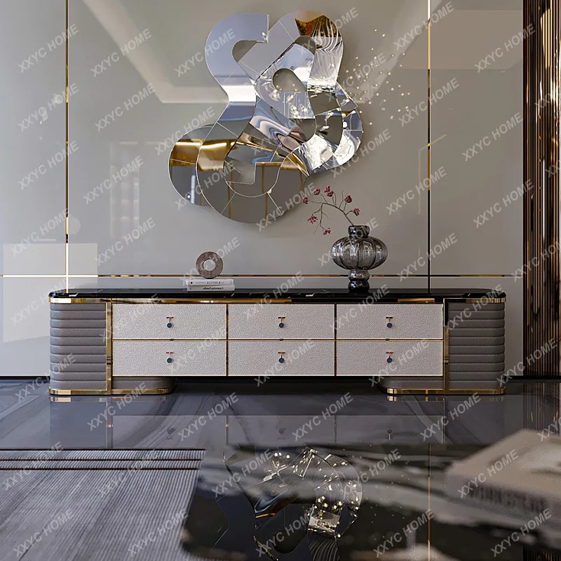 marble light luxury coffee table TV cabinet post-modern simple combination floor cabinet