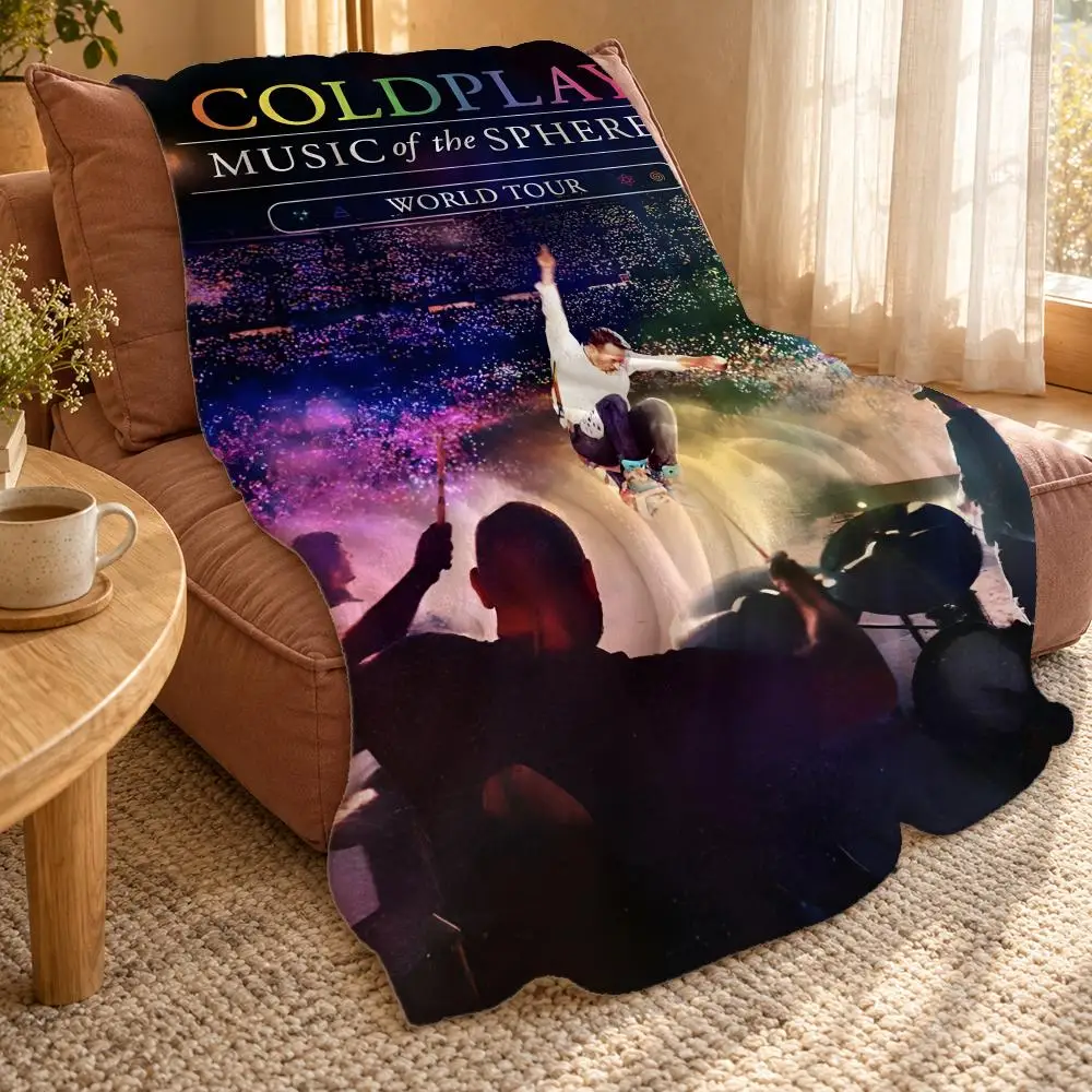 Coldplay Throw Double Sided Flannel Throw Blanket Soft Travel Camping Sofa Bed Home