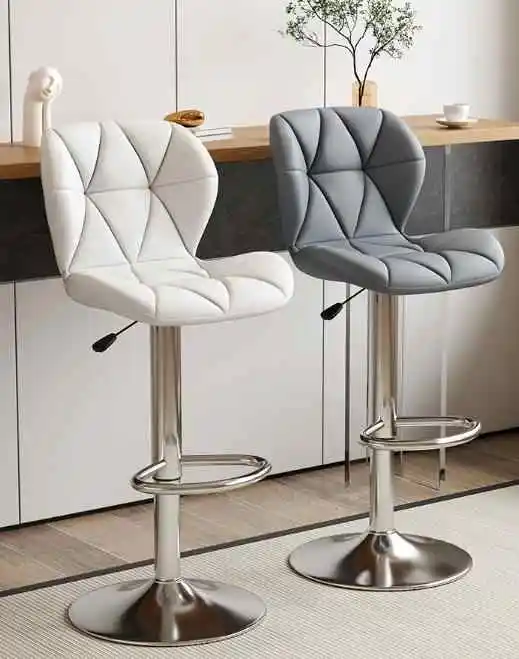 !@Modern Kitchen Swivel Bar Chair Set Adjustable Height Synthetic Leather Factory Wholesale Revolving Bar Stools Restaurant Chai