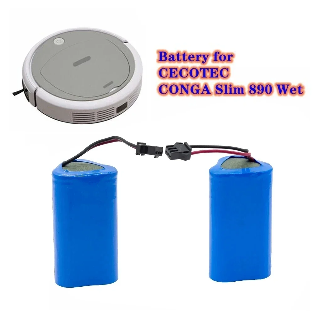 New 10.8V 11.1V Lithium Battery For CECOTEC For CONGA Slim 890,Wet Robotic Vacuum Cleaner Battery High Quality