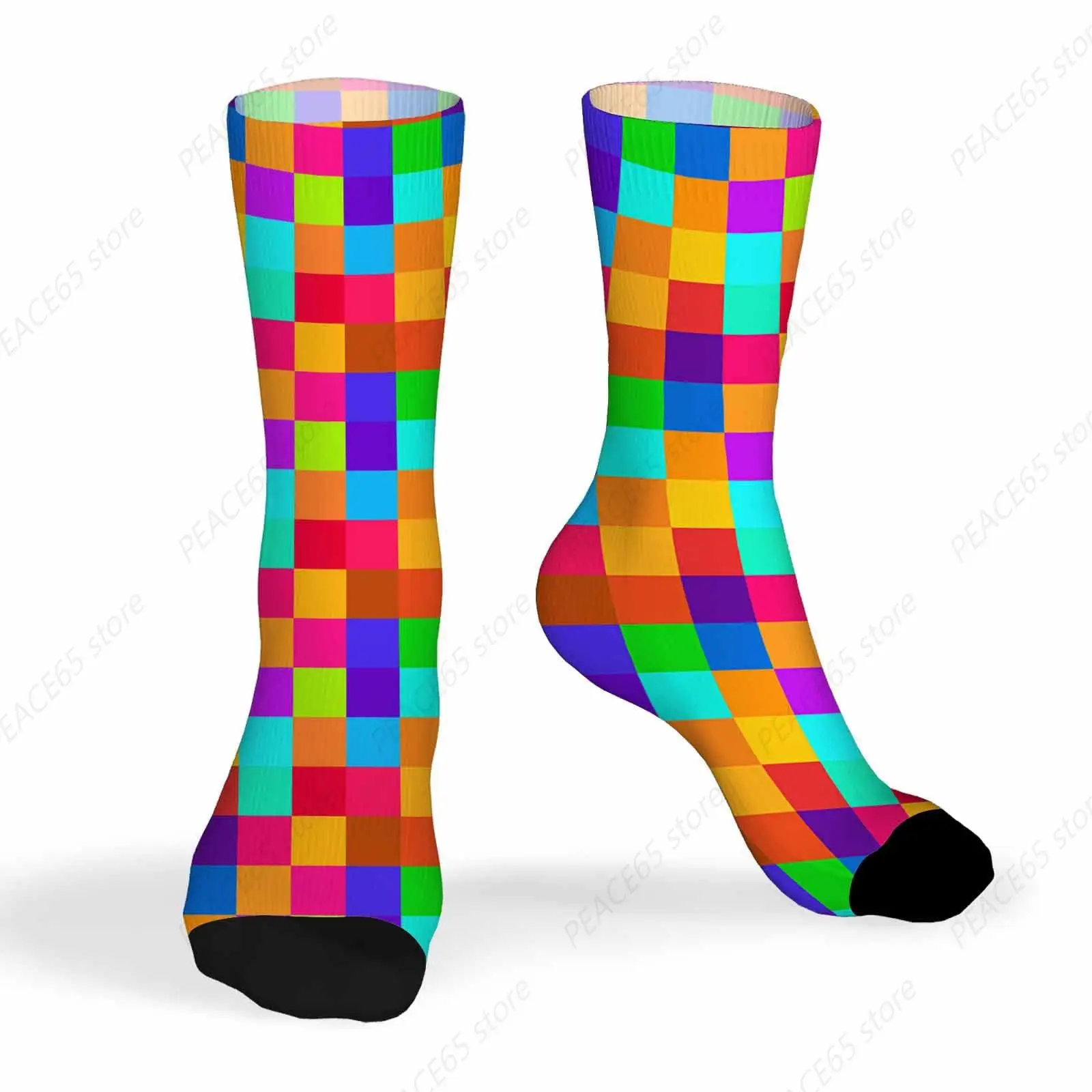 Socks Colorful Square Athletic Crew Socks for Men Women Cool Cute Crazy Funny Sport Colorful Novelty Socks