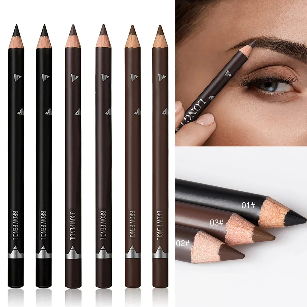 6/12Pcs Eye Brow Pencil Waterproof Professional Women Eye Makeup Pen Easy Color Natural Black Brown Cosmetic Beauty sopracciglio Tool