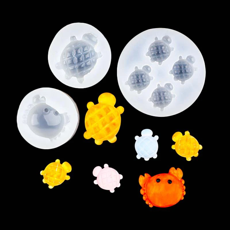 

Cute Crab Tortoise Silicone Fondant Mold Reusable Small Size Lovely Animals Cake Decoration Chocolate Mold