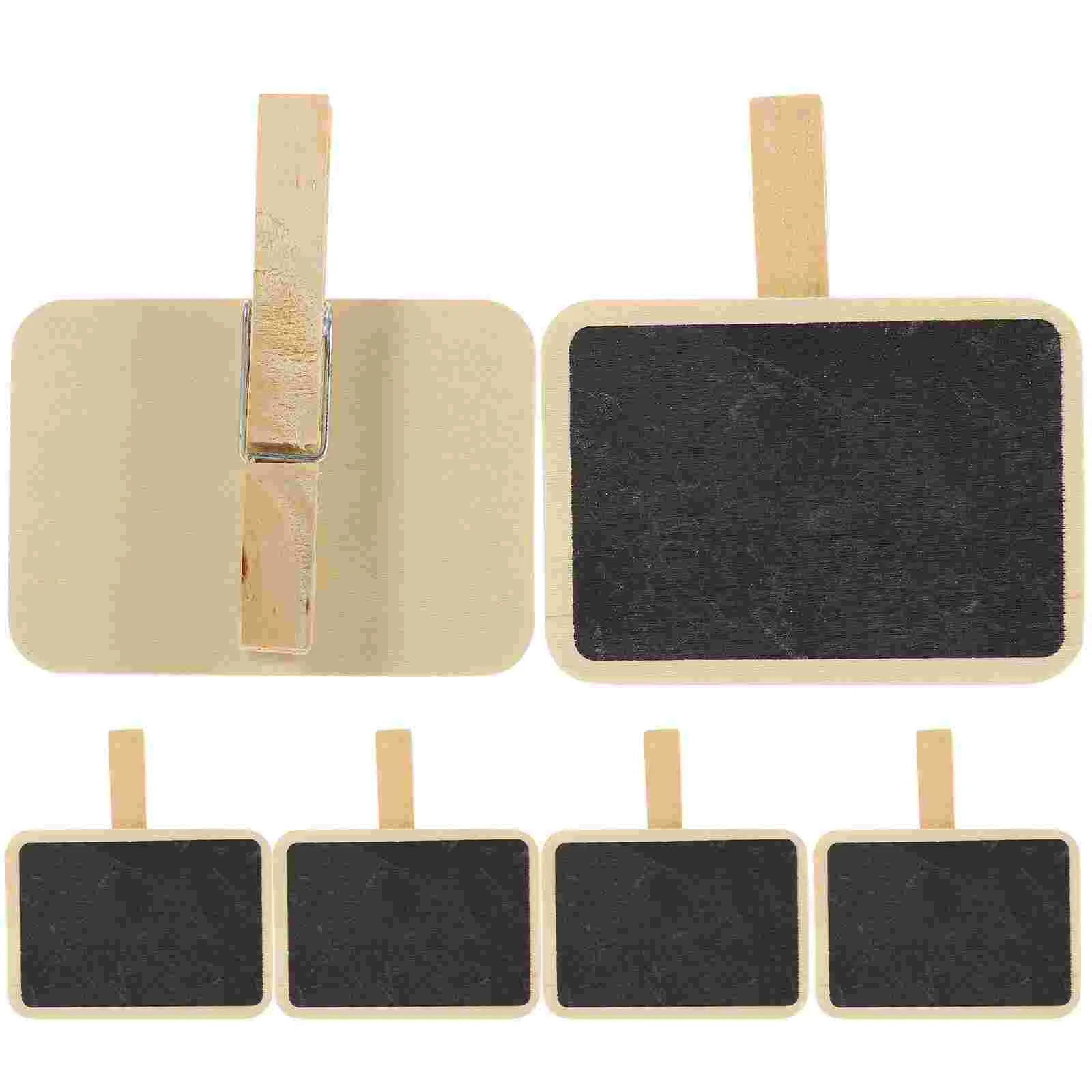 

10 Pcs Erasable Clip Message Board Office Signs Clamps Wood Blackboard with Clips Food Label Wooden