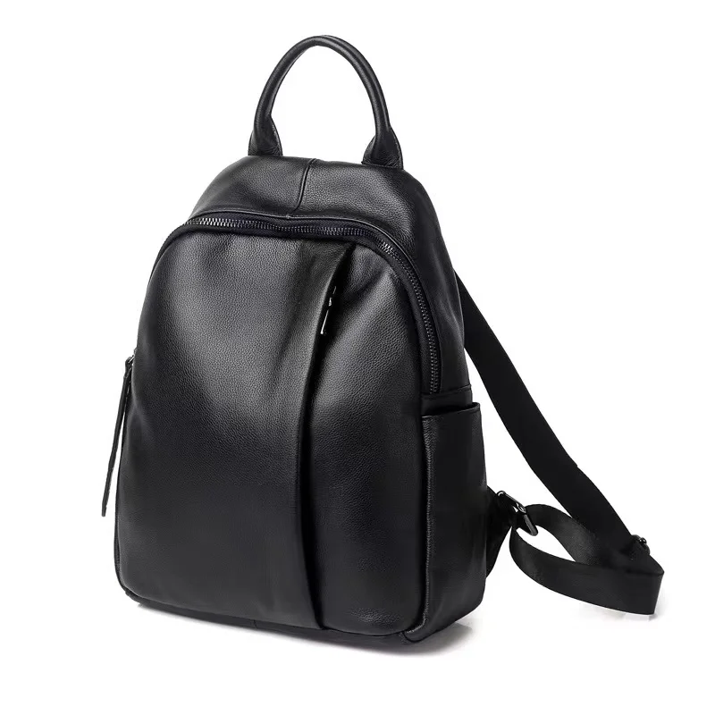 New Genuine Leather Fashion Backpack Women's First Layer Cowhide Academy Style Versatile Travel Bag