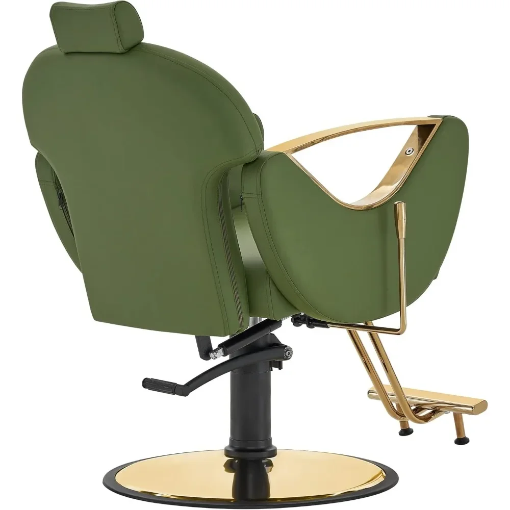 Silla de barbero clásica lujosa, bomba hidráulica reclinable, salón de belleza, Spa, estilista, equipo de estilista