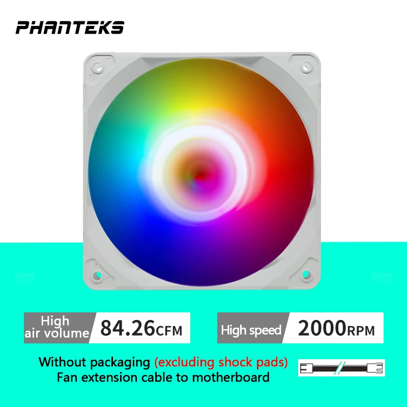 Phanteks M25-120mm 5V/3PIN ARGB PC Case Cooling Fan 4pin PWM Temperature Control High Air Volume CPU Cooler Fan [NO packaging]