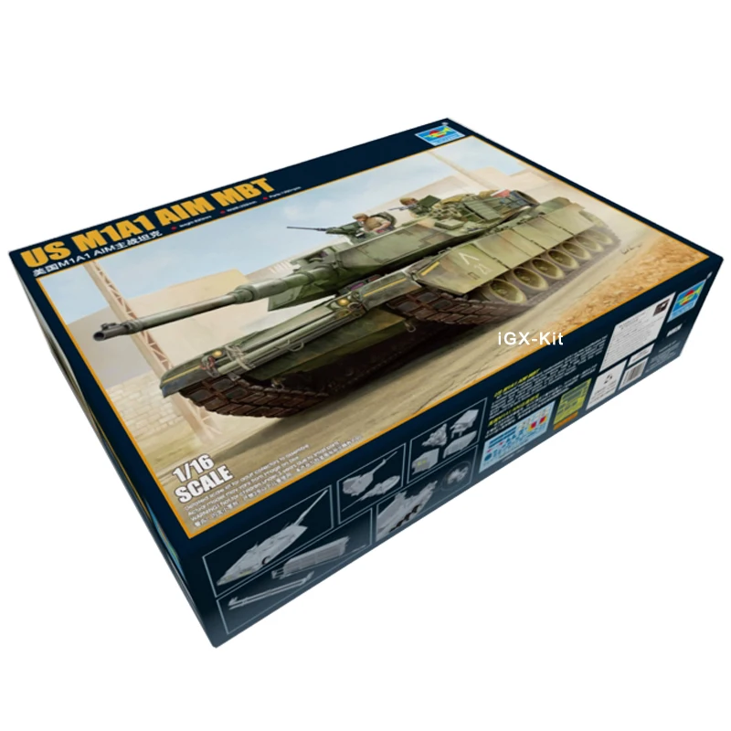 Trumpeter 00926 1/16 US M1A1Aim Abrams MBT Main Battle Tank Handcraft Collectible Toy Plastic Assembly Building Model Kit