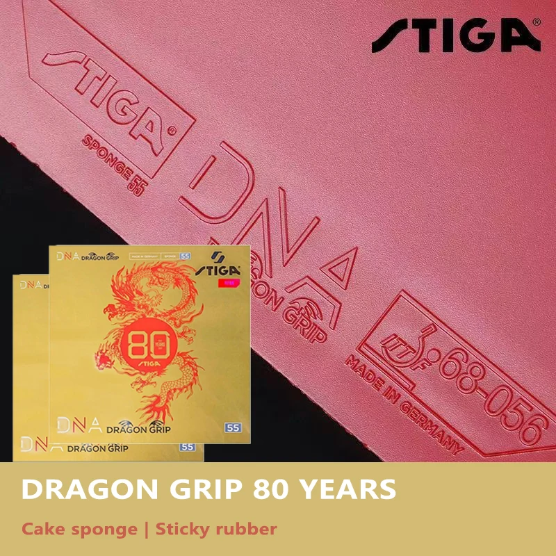 Original STIGA Table Tennis Rubber DNA DRAGON GRIP 80th Years Pips-in Limited Release DNA DRAGON GRIP Ping Pong Sponge