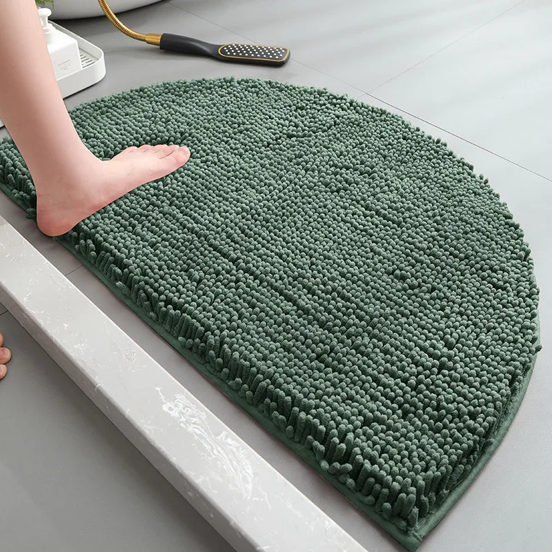 

Versatile TPR Rubber Sole Bathroom Foot Mat - Non-slip Half-round Rug for Kitchen and Bathroom in Stylish Options