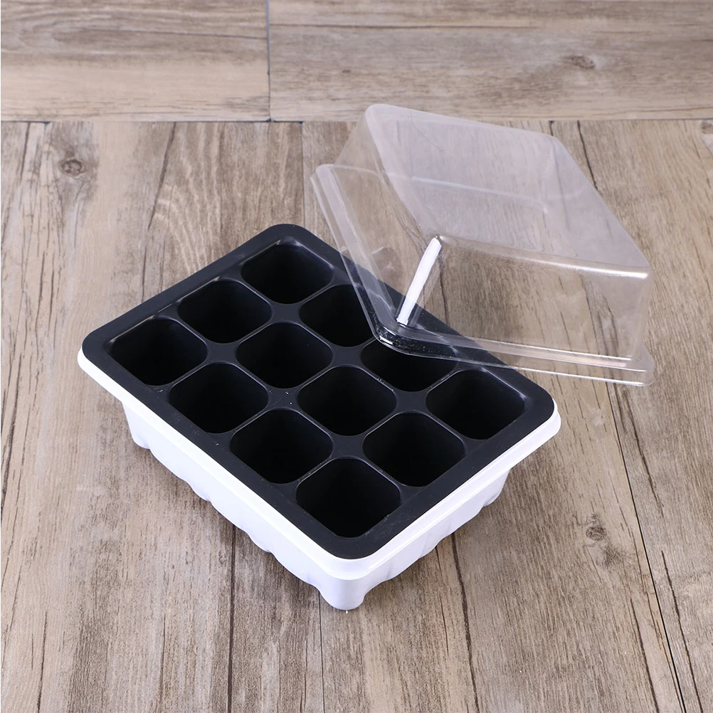 

6pcs Nursery Box Set Transparent Lid Insulation Moisturizing No Wrap Home Gardeners Hobbyists Sprout Plate Growing Trays Planter