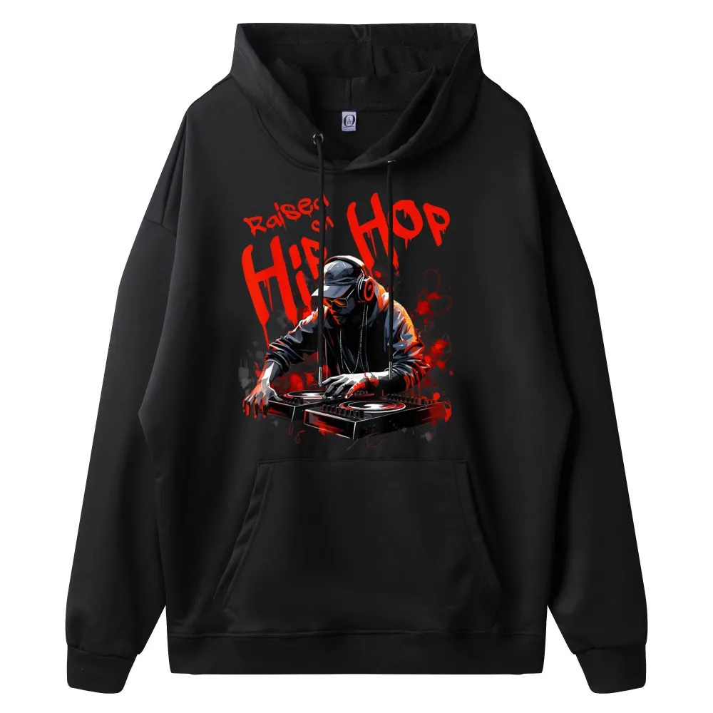 Cute Hip Hop DJ Anniversary Graphic Letter long Sleeve Hoodies Thanksgiving Day Round Neck Sweatshirt Gift Idea Hoodies Vintage