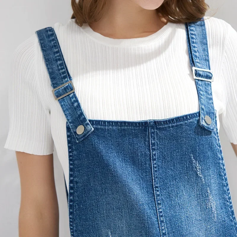 2024 New Autumn and Summer Women Casual Blue Overalls Jeans Fashion Cotton Ladies Pants