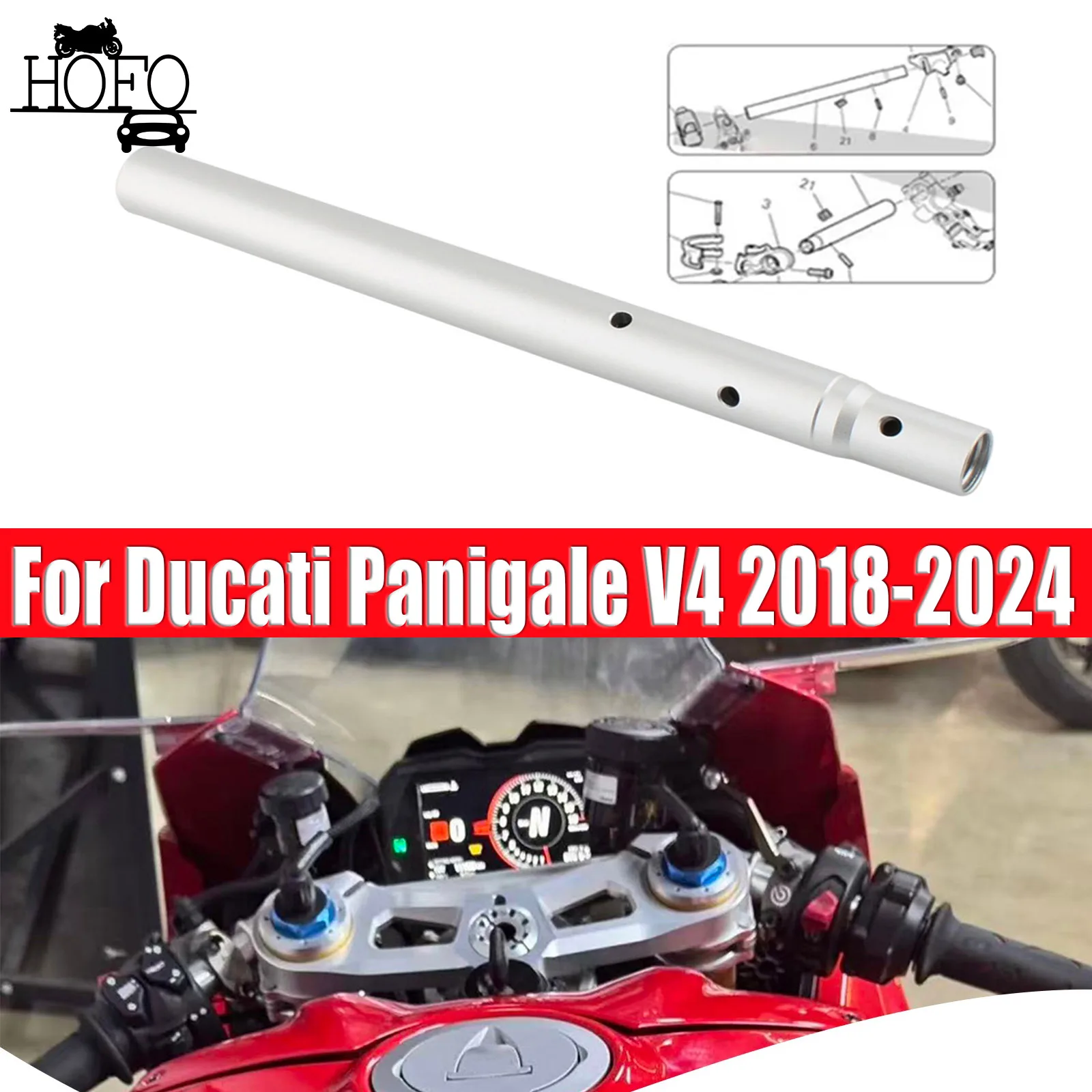 

For Ducati Panigale V4 2018-2024 Motorcycle Handlebar Superbike Steering Wheel Handle BarAccessories Hand Grip